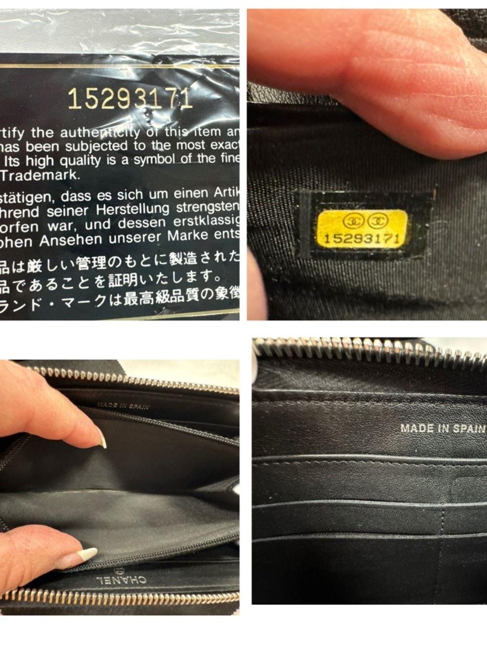 CHANEL Black Quilted Patent Leather Zip Wallet - Picture 8 of 10